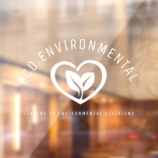 Eco2 verlaat het hart logo witte kleding raamsticker (Vel 2)