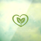 Eco2 verlaat logo groene kleding raamsticker (Vel 3)