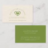 Eco 2 verlaat logo groene kleding visitekaartje (Voorkant / Achterkant)