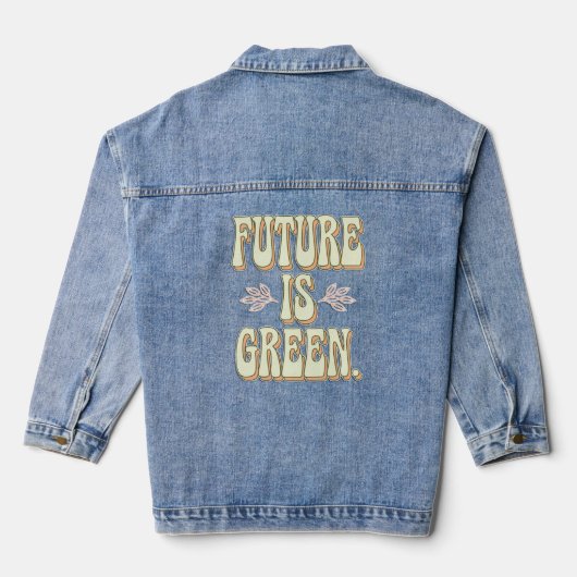 eco-activistisch minimalisme denim jacket (Achterkant)