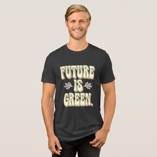 eco-activistisch minimalisme Tri-Blend shirt (Voorkant volledig)