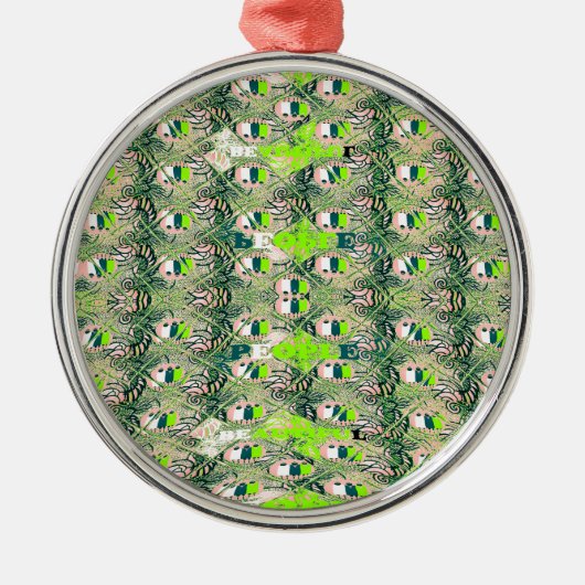 Eco Africa Motif – Natuur-geïnspireerde Afrikaanse Metalen Ornament (Voorkant)