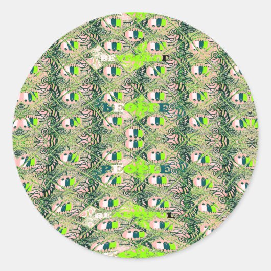 Eco Africa Motif – Natuur-geïnspireerde Afrikaanse Ronde Sticker (Voorkant)