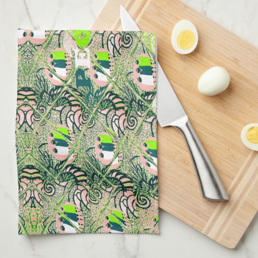 Eco Africa Motif – Natuur-geïnspireerde Afrikaanse Theedoek (Quarter Fold)