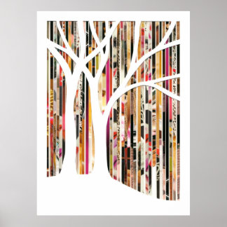 Eco Art Tree gemengde media afdrukken Poster