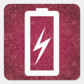 Eco-batterijen minimaal vierkante sticker (Voorkant)