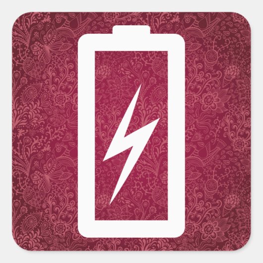 Eco-batterijen minimaal vierkante sticker (Voorkant)