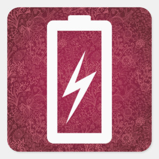 Eco-batterijen minimaal vierkante sticker