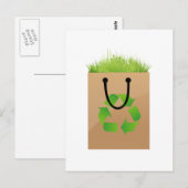 eco - bruin boodschappentas recyclen .png briefkaart (Voorkant / Achterkant)