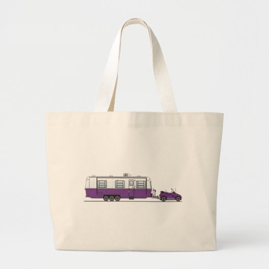 Eco Car Camper Grote Tote Bag (Voorkant)