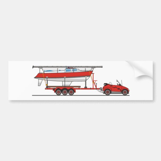 Eco Car Sail Boat Bumpersticker (Voorkant)