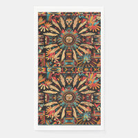 Eco-Chic Cyaan "Aztec Dream" Gastenhanddoek Servet