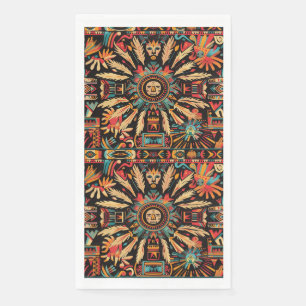 Eco-Chic Cyaan "Aztec Dream" Gastenhanddoek Servet