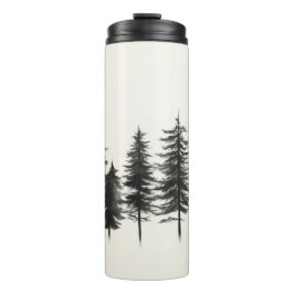 Eco-Chic Geïsoleerde Tumbler met Pine Tree Design Thermosbeker