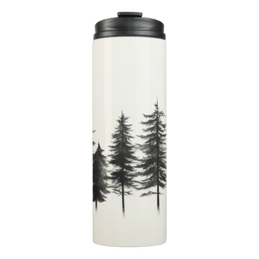 Eco-Chic Geïsoleerde Tumbler met Pine Tree Design Thermosbeker (Voorkant)