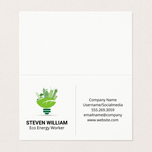 Eco City | spaarlamp Visitekaartje (Buitenkant ongevouwen)