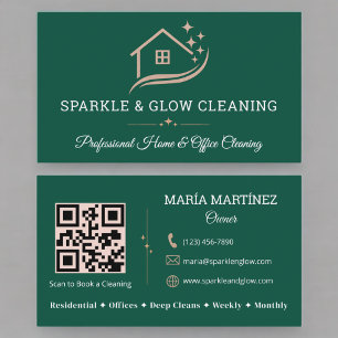 Eco Cleaning Service House Roos Gold QR-code Visitekaartje