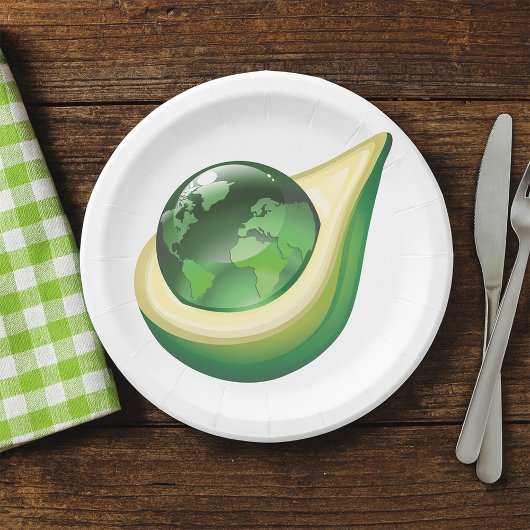 Eco Earth Avocado Wereldbol Sustainable Planet Papieren Bordje