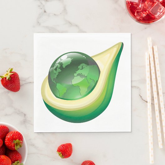 Eco Earth Avocado Wereldbol Sustainable Planet Servet