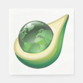 Eco Earth Avocado Wereldbol Sustainable Planet Servet (Voorkant)