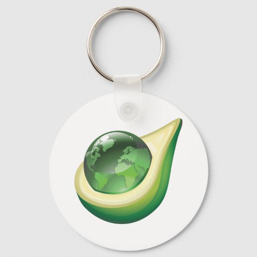 Eco Earth Avocado Wereldbol Sustainable Planet Sleutelhanger (Achterkant)