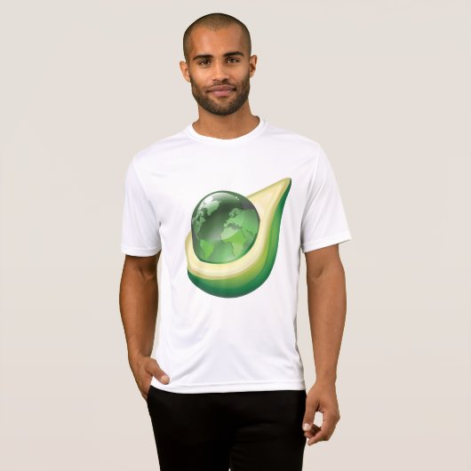 Eco Earth Avocado Wereldbol Sustainable Planet T-shirt (Voorkant volledig)