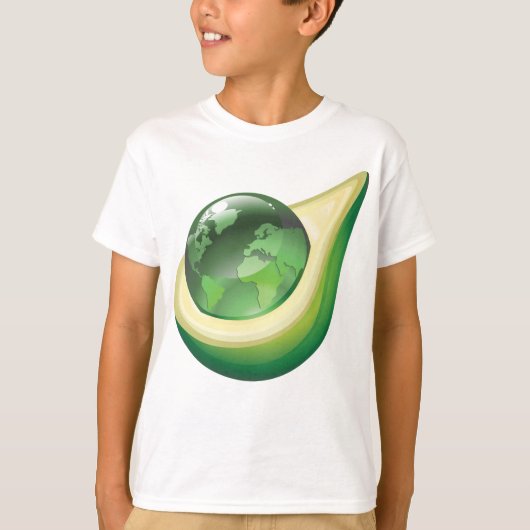 Eco Earth Avocado Wereldbol Sustainable Planet T-shirt (Voorkant)