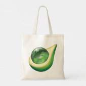 Eco Earth Avocado Wereldbol Sustainable Planet Tote Bag (Achterkant)