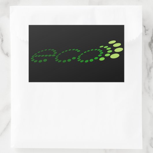 eco-echo rechthoekige sticker (Tas)