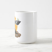 Eco Excavator Planting Greenery in Trash Cleanup Koffiemok (Center)