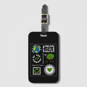 Eco Friendly Go Green Save Planet Earth naar voren Bagagelabel
