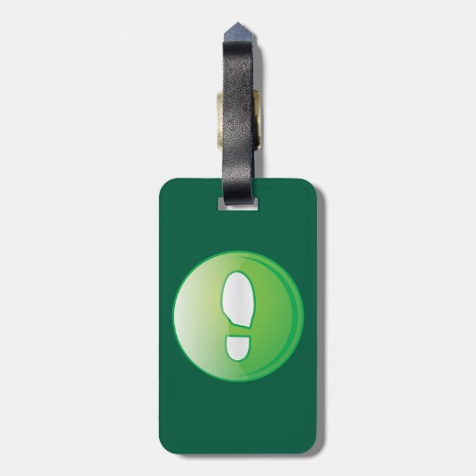 Eco-Friendly Green Footprint Icon Bagagelabel (Achterkant verticaal)