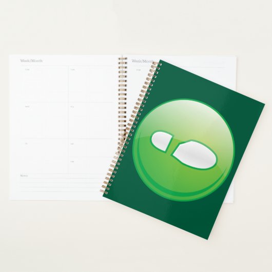 Eco-Friendly Green Footprint Icon Planner (Display)