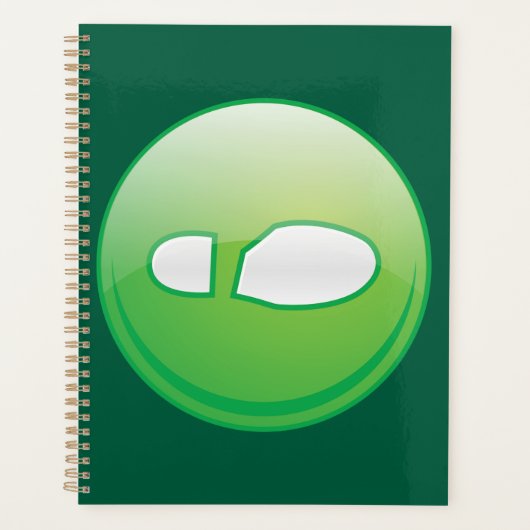 Eco-Friendly Green Footprint Icon Planner (Voorkant)