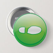 Eco-Friendly Green Footprint Icon Ronde Button 7,6 Cm (Voorkant /achterkant)