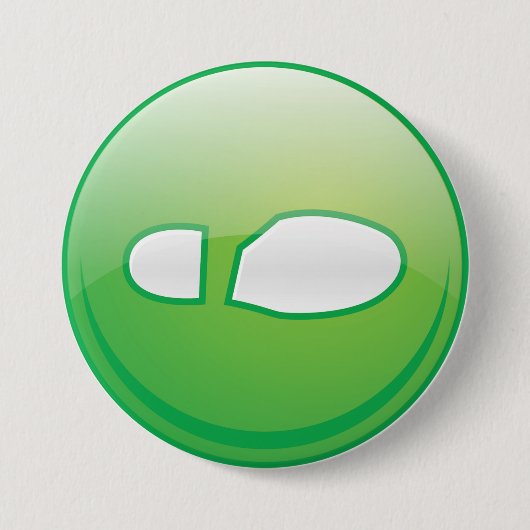 Eco-Friendly Green Footprint Icon Ronde Button 7,6 Cm (Voorkant)