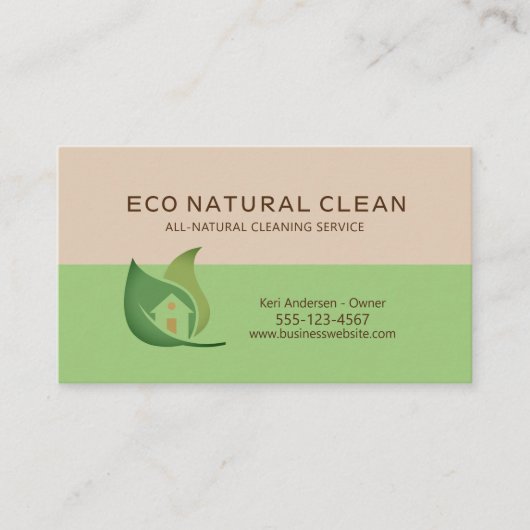 Eco Friendly House Cleaning Service All Natural Visitekaartje (Voorkant)