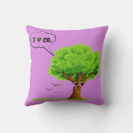 Eco-Friendly ‘I Love CO2’ Illustrated Tree Kussen