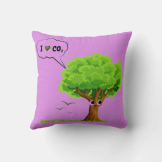 Eco-Friendly ‘I Love CO2’ Illustrated Tree Kussen