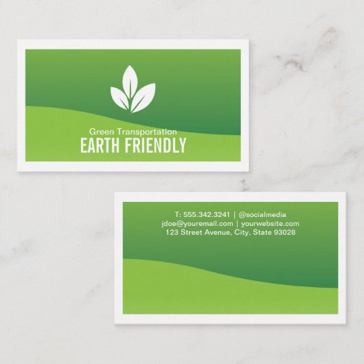 Eco Friendly Leaves Logo Visitekaartje (Voorkant / Achterkant)