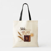 Eco-Friendly "Library Mode On" Canvas Budget Tote  Bag (Achterkant)