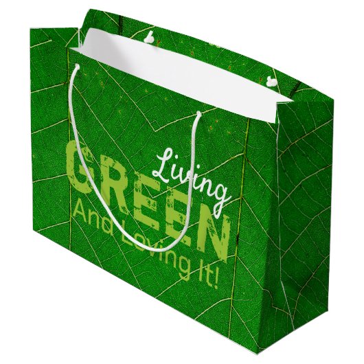 Eco Friendly Living Green Groot Cadeauzakje (Achterkant Gekanteld)