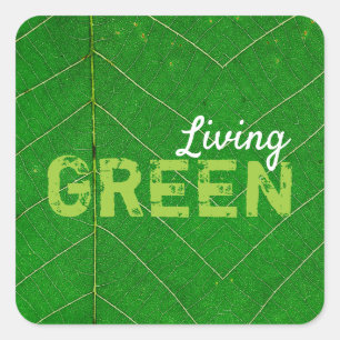 Eco Friendly Living Green Vierkante Sticker