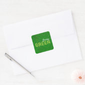 Eco Friendly Living Green Vierkante Sticker (Envelop)