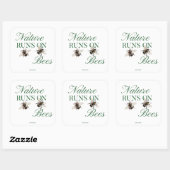 Eco-Friendly Pollinator Nature Runs On Bees Vierkante Sticker (Vel)