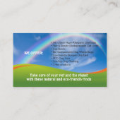 ECO-FRIENDLY PRODUCTS FOR PETS business card Visitekaartje (Achterkant)