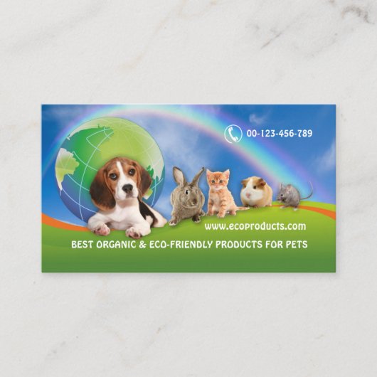 ECO-FRIENDLY PRODUCTS FOR PETS business card Visitekaartje (Voorkant)