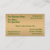 Eco Friendly Recyclen Visitekaartje (Achterkant)