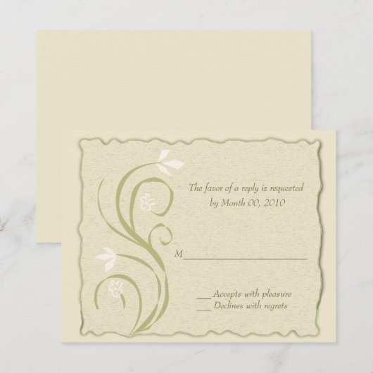 Eco-Friendly Reply cards RSVP Kaartje (Voorkant / Achterkant)