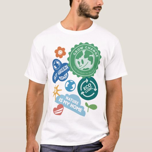Eco-Friendly Sticker Collection T-shirt (Voorkant)